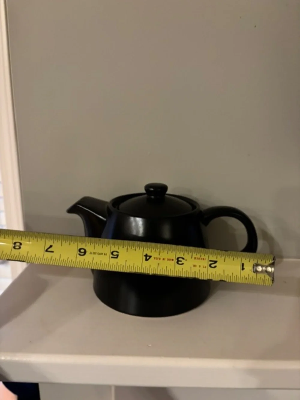 Designpac Matte Black Ceramic Teapot Modern Minimalist Tea Pot with Lid